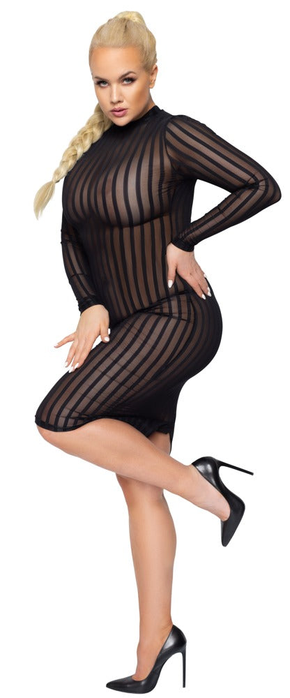 Transparent dress with black stripes size 5XL