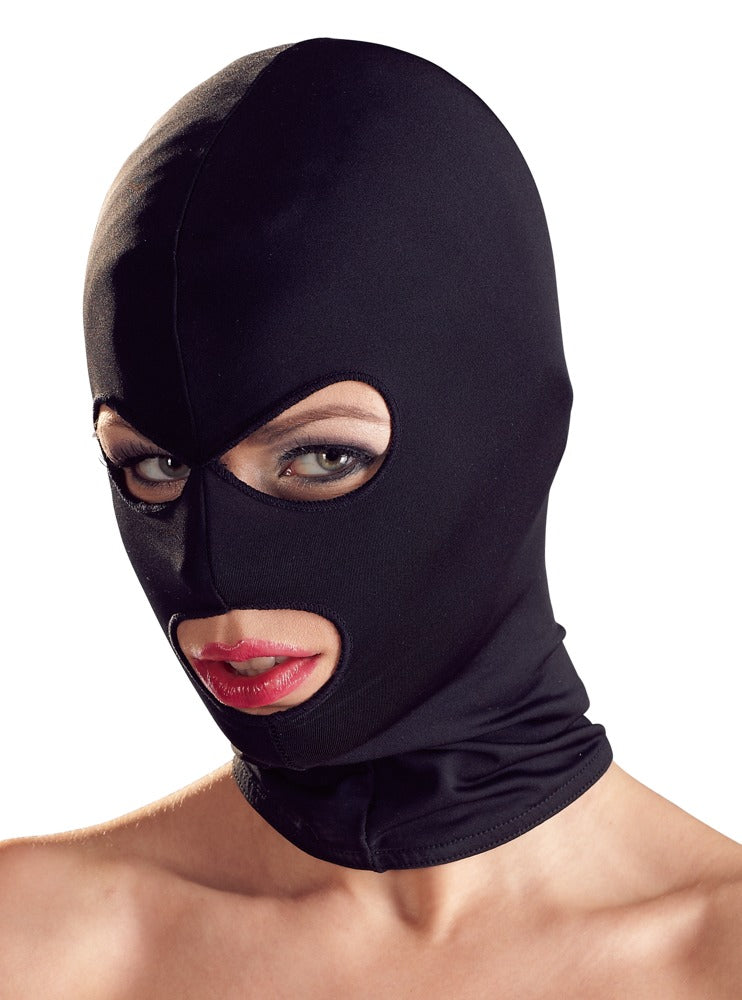 Spandex head mask with eyes and mouth opening