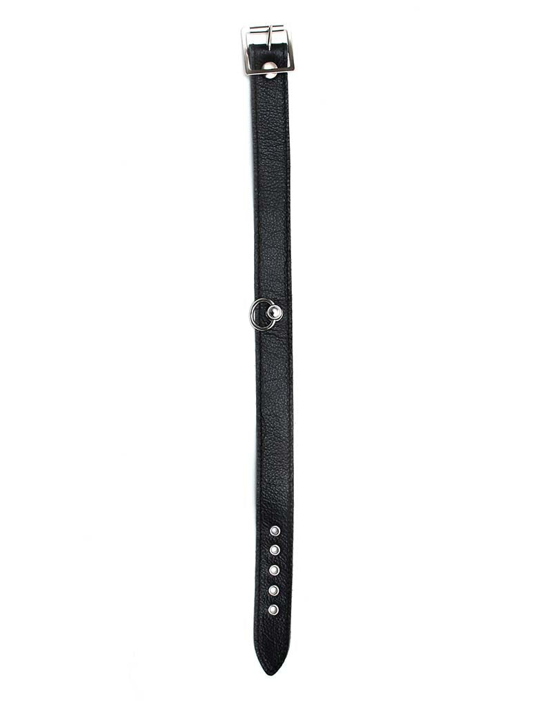 Black nappa leather daily collar 2.5cm wide (2 sizes)