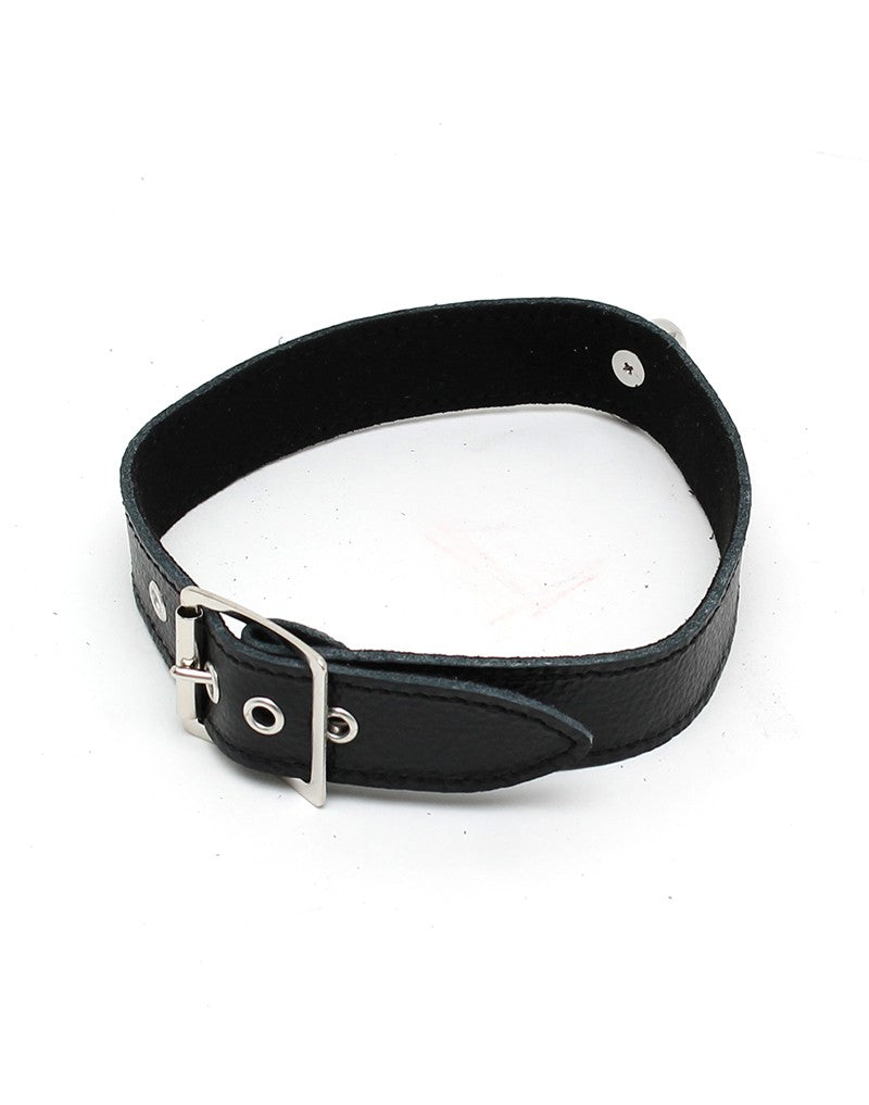 Black nappa leather daily collar 2.5cm wide (2 sizes)