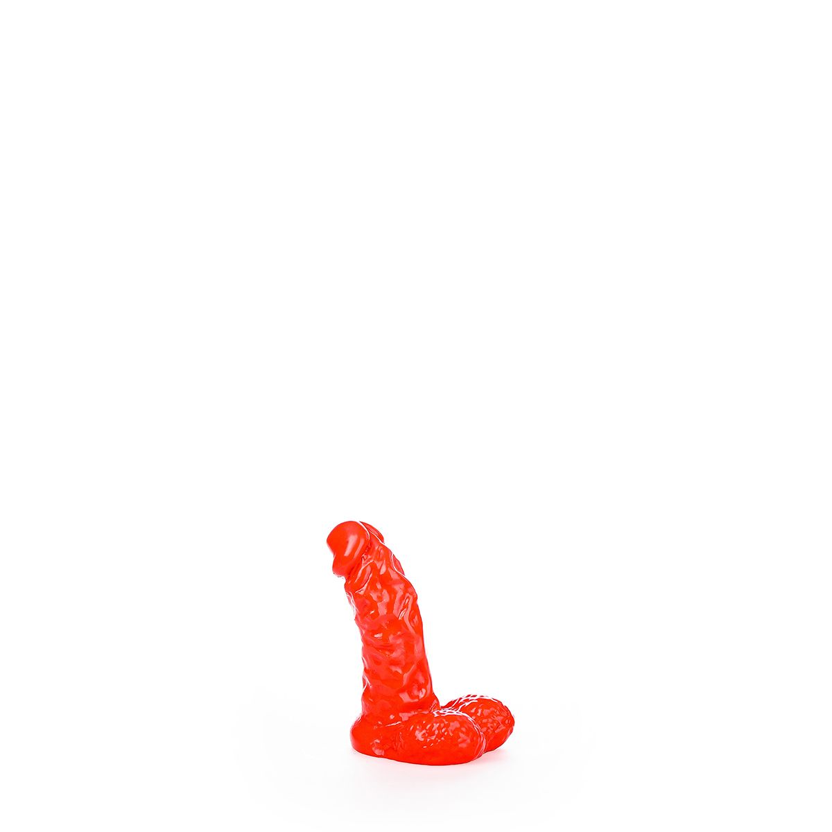 All Black Dildo ABR 42 – Rood | Geribbeld | 13 cm | PVC