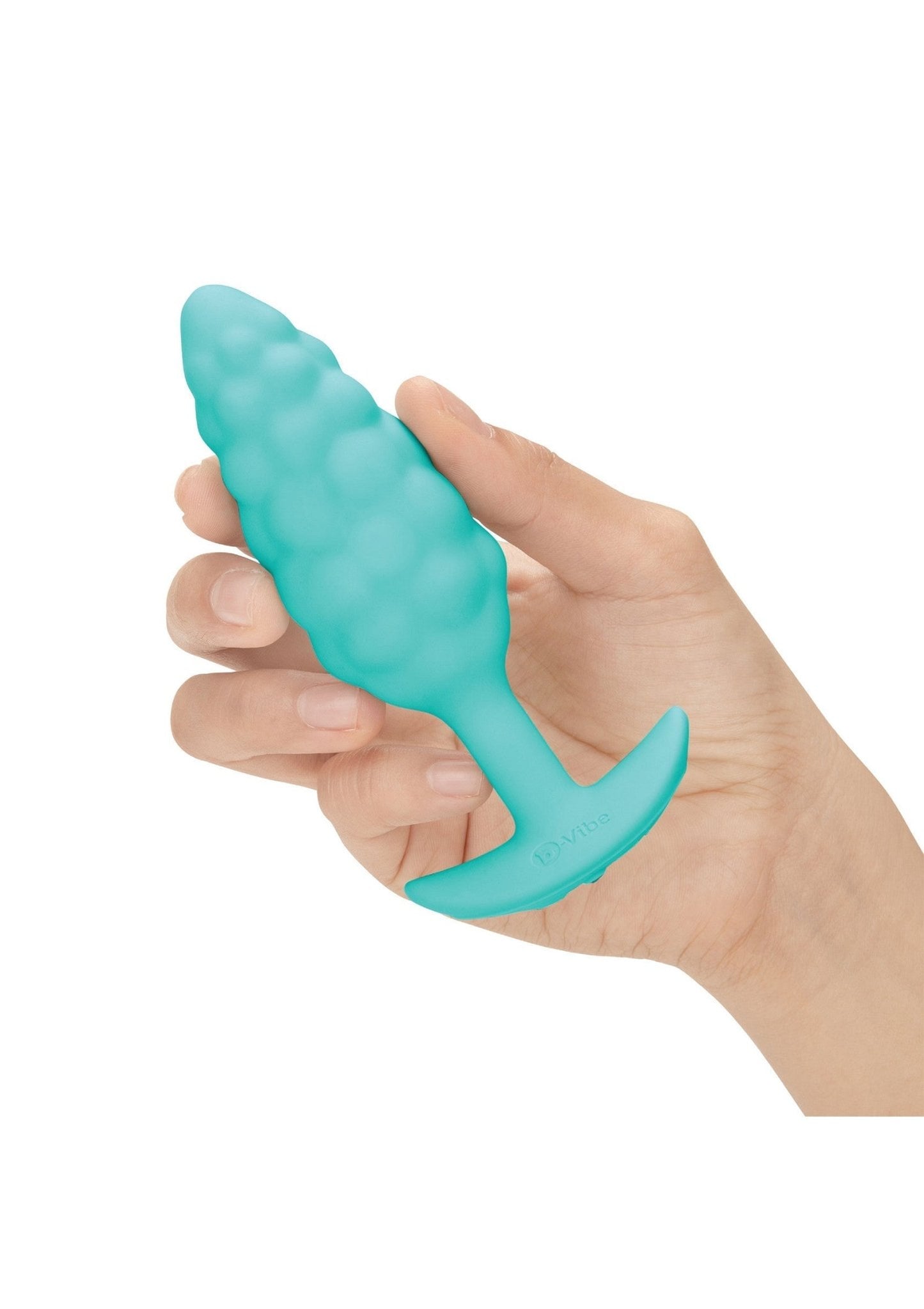 B - Vibe Bump Texture Plug Aqua - Vibrerende Buttplug Siliconen 6 Standen - Buttplug - SM - speeltjes