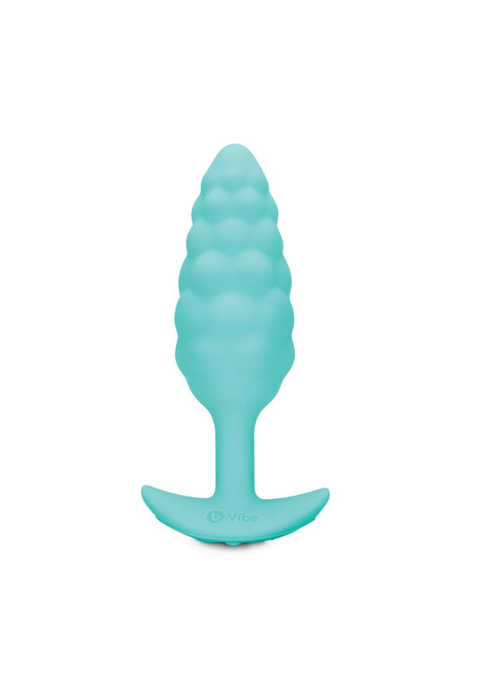 B - Vibe Bump Texture Plug Aqua - Vibrerende Buttplug Siliconen 6 Standen - Buttplug - SM - speeltjes