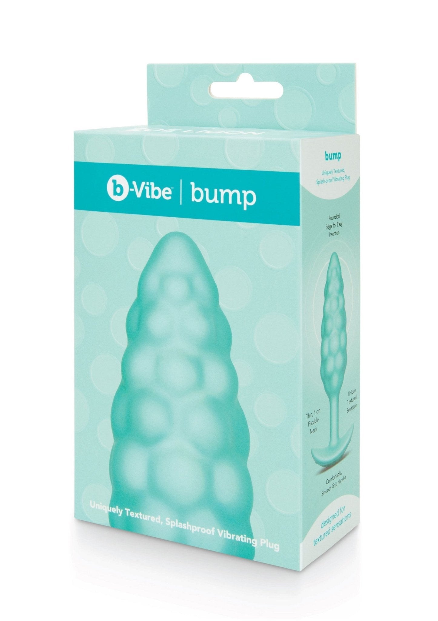 B - Vibe Bump Texture Plug Aqua - Vibrerende Buttplug Siliconen 6 Standen - Buttplug - SM - speeltjes