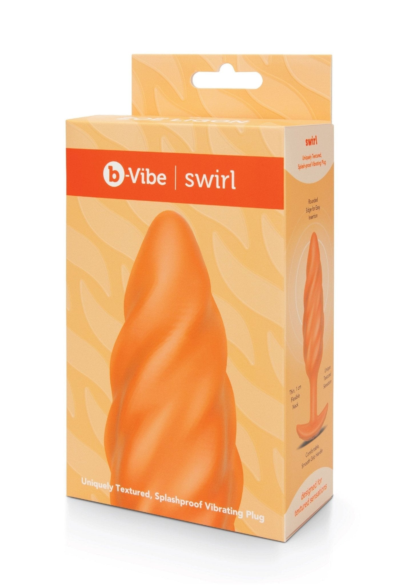 B - Vibe Swirl Texture Plug - Vibrerende Buttplug Siliconen Medium 6 Standen - Buttplug - SM - speeltjes