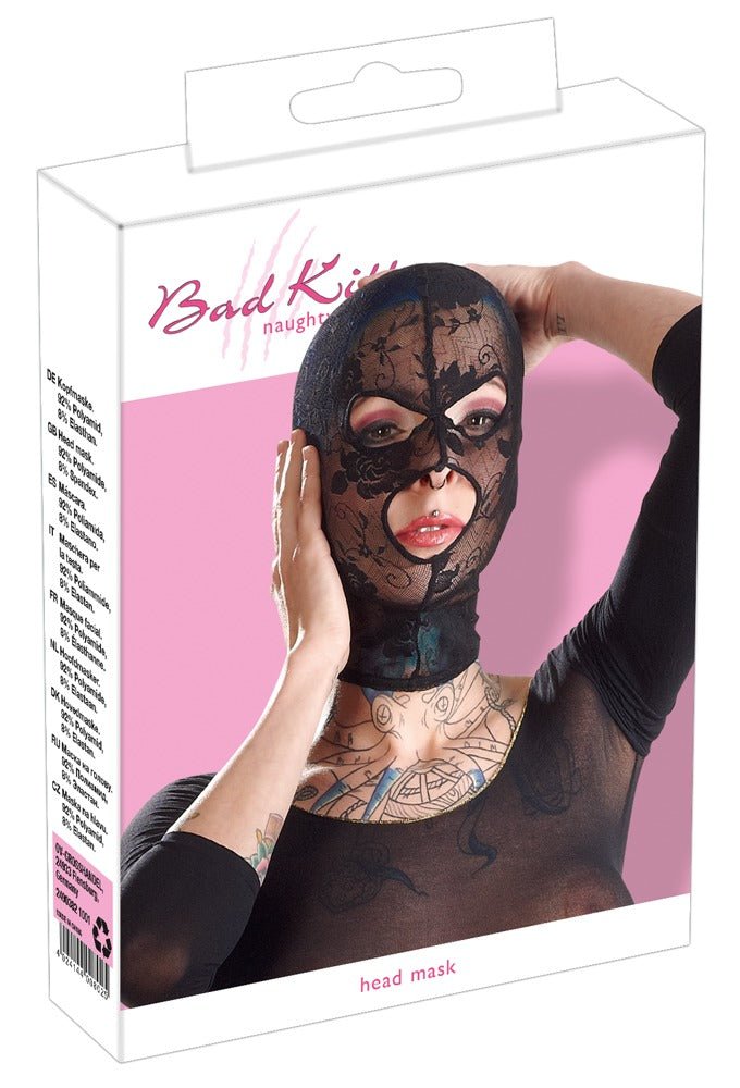 Bad Kitty hoofdmasker met bloemmotief en ogen/mond opening - SM - speeltjes
