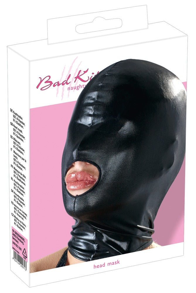 Bad Kitty wetlook hoofdmasker met afgesloten ogen - SM - speeltjes