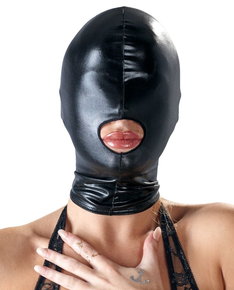 Bad Kitty wetlook hoofdmasker met afgesloten ogen - SM - speeltjes