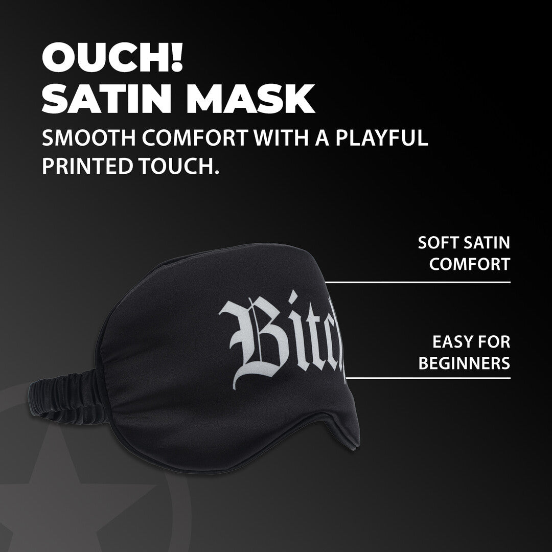 Bitch Satijnen Blinddoek – Zwart BDSM Oogmasker | Gedurfde Print - BDSM Oogmaskers - SM-speeltjes