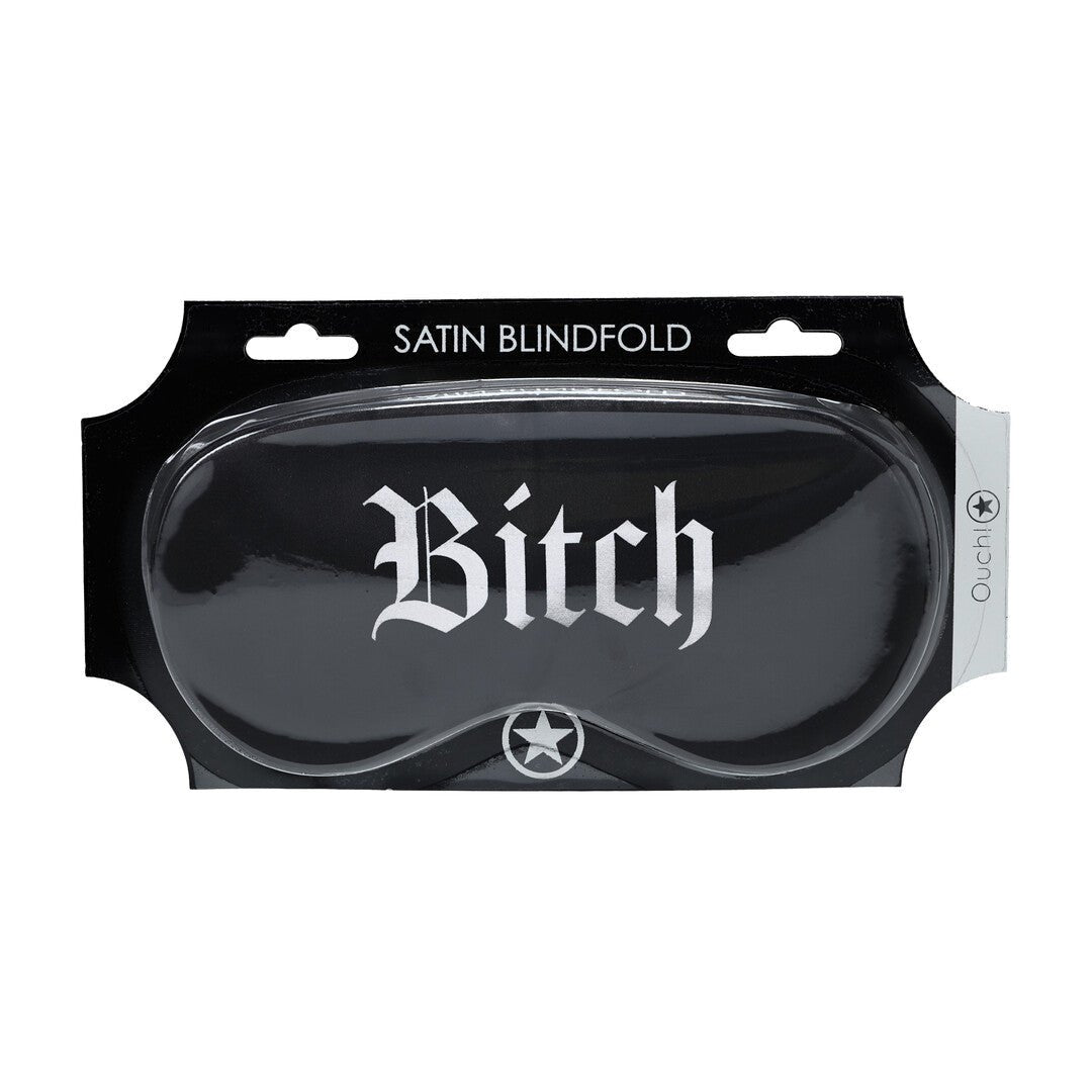 Bitch Satijnen Blinddoek – Zwart BDSM Oogmasker | Gedurfde Print - BDSM Oogmaskers - SM-speeltjes