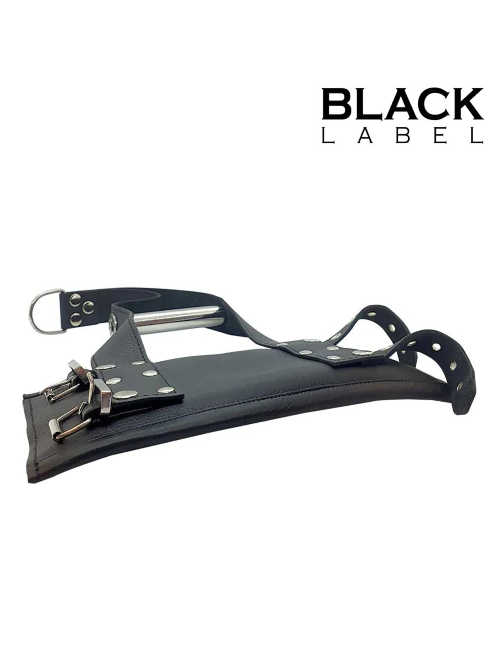 Black Label DeLuxe Suspension – Leren Polsboeien met Handgrepen - BDSM - SM-speeltjes
