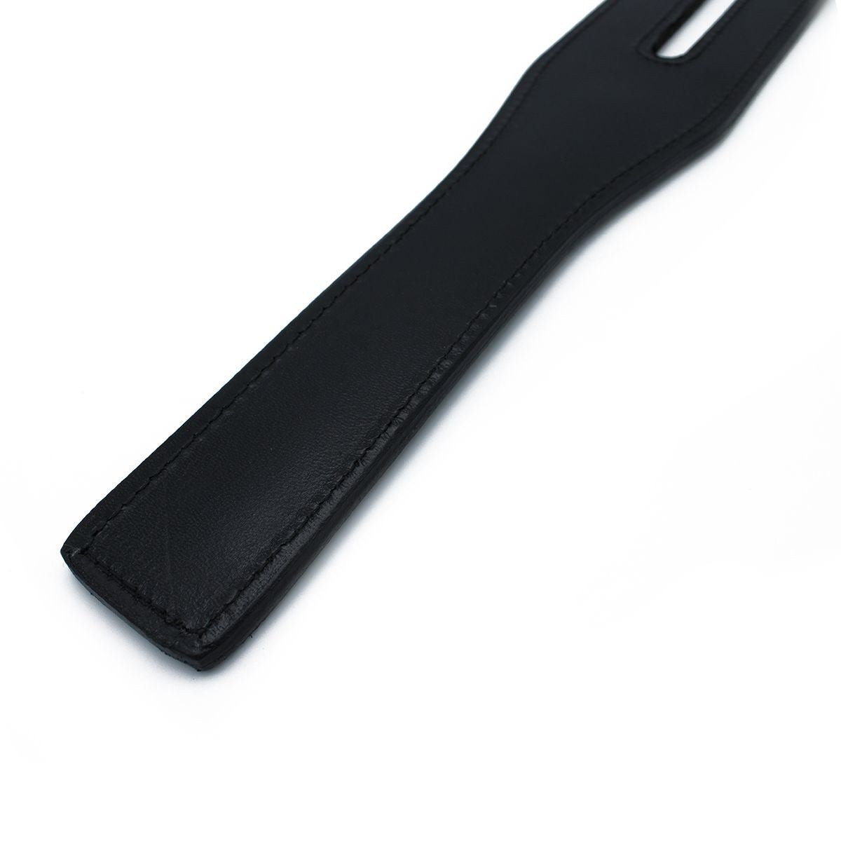 Black Leather Y-Split Paddle – Leren Impact Paddle met Gespleten Slagvlak - Impact Toy - SM-speeltjes