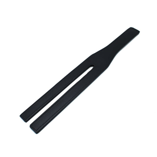 Black Leather Y-Split Paddle – Leren Impact Paddle met Gespleten Slagvlak - Impact Toy - SM-speeltjes