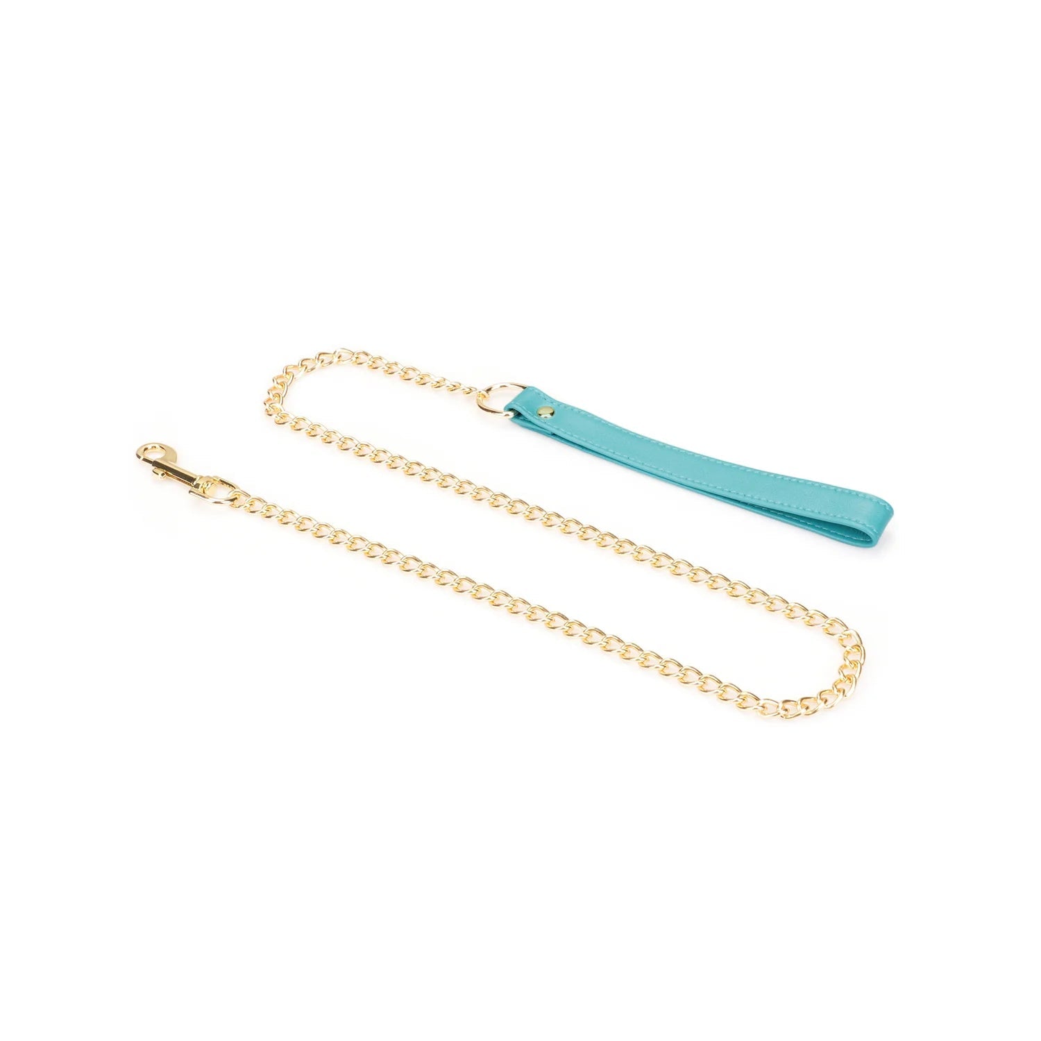 Blauw Lamslederen Collar Goud - Turquoise BDSM Halsband Fleece - BDSM Collar - SM - speeltjes