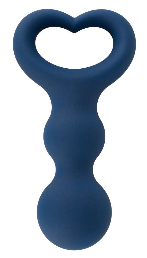Blauwe Buttplug met Hartvormig Handvat - Flexibele Anaalplug met 2 Ballen - Buttplug - SM - speeltjes