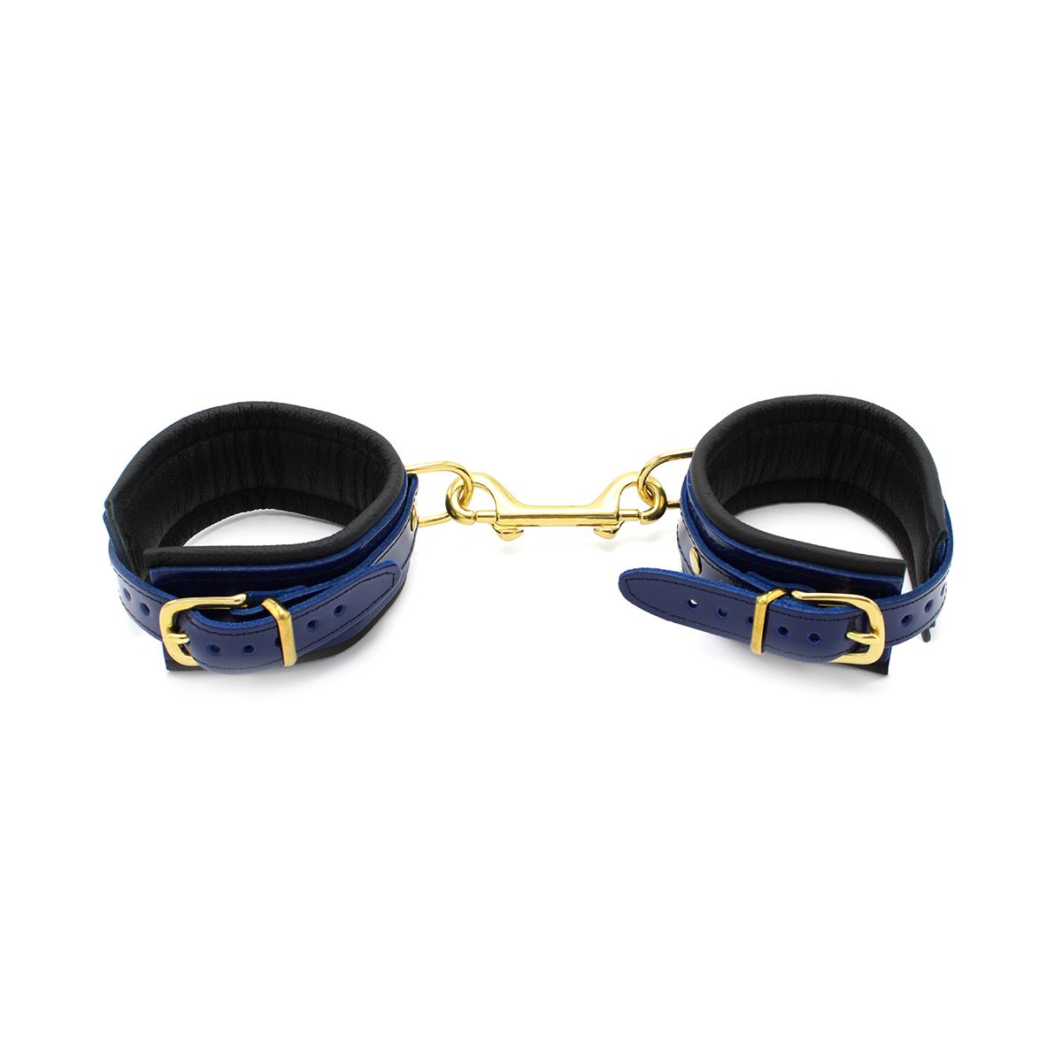 Blauwe Lederen Hand- & Voetboeien met Lakafwerking – Set van 4 - Boeien & Handboeien - SM-speeltjes