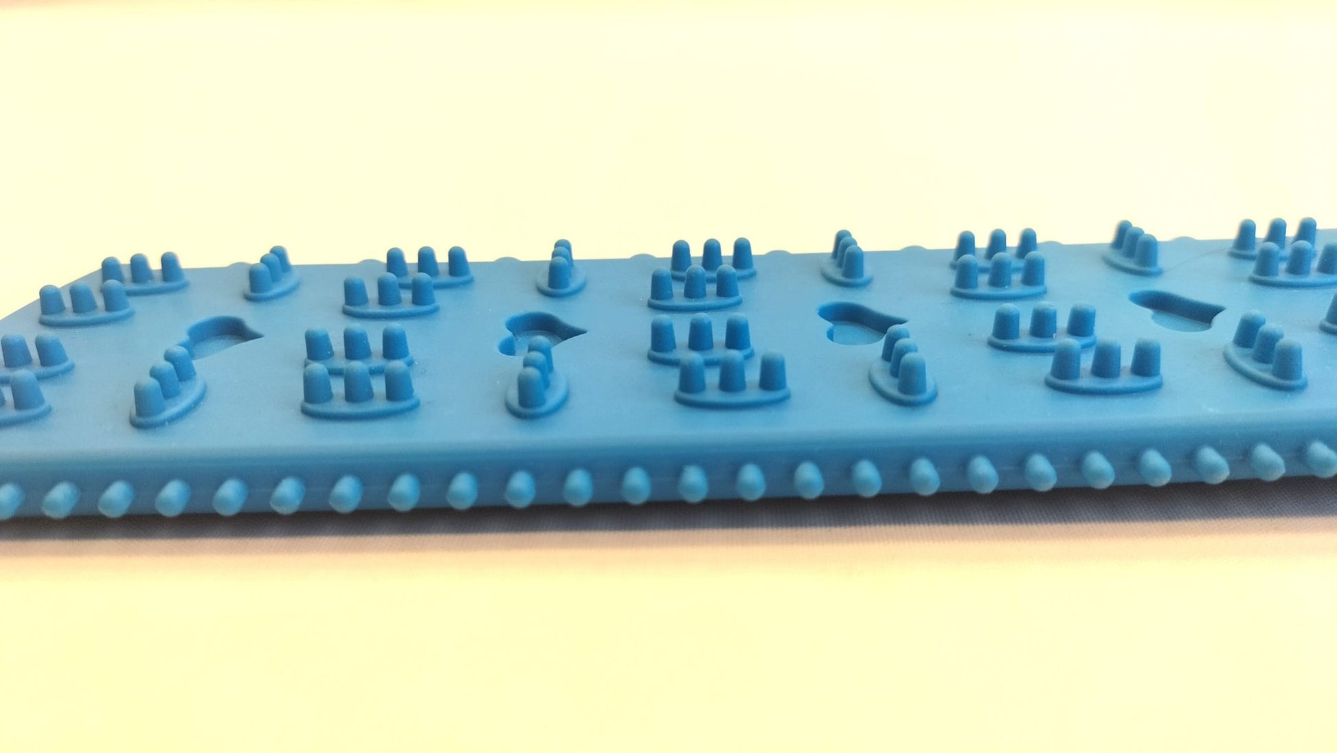 Blauwe Silicone Paddle - 2 Kanten met Noppen en Hartjes - 31cm - Paddles & Slappers - SM - speeltjes