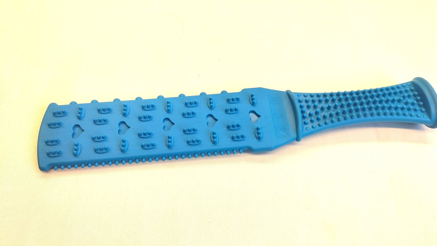 Blauwe Silicone Paddle - 2 Kanten met Noppen en Hartjes - 31cm - Paddles & Slappers - SM - speeltjes