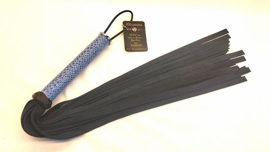 Blauwe Suede Flogger met Gemarmerd Handvat – 36 Strengen Impact Play - Impact Play - SM - speeltjes