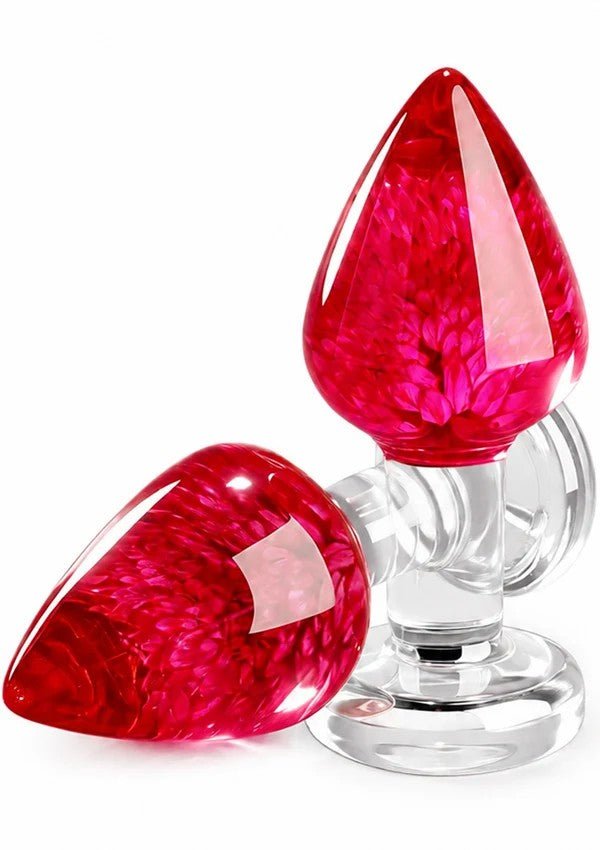 Bloomé Bachelors Button Buttplug Medium – Rode Bloem 9 cm - Buttplug van epoxyhars - SM-speeltjes
