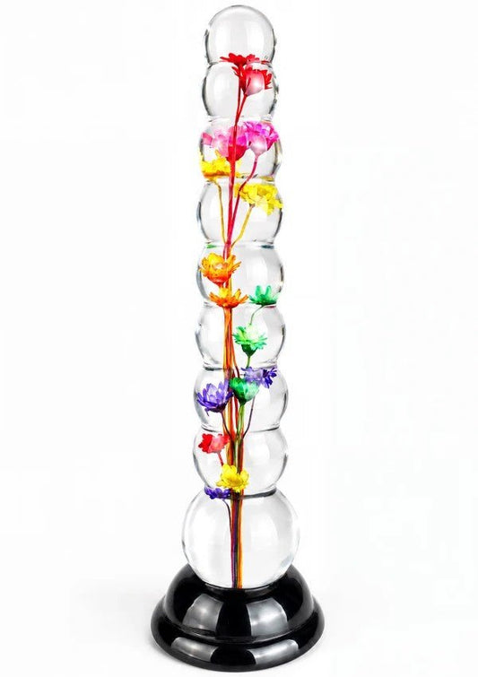 Bloomé Everlasting Bloom Beaded Dong – Anale Kralen met Bloemen 20 cm - Anale dildo van epoxyhars - SM-speeltjes