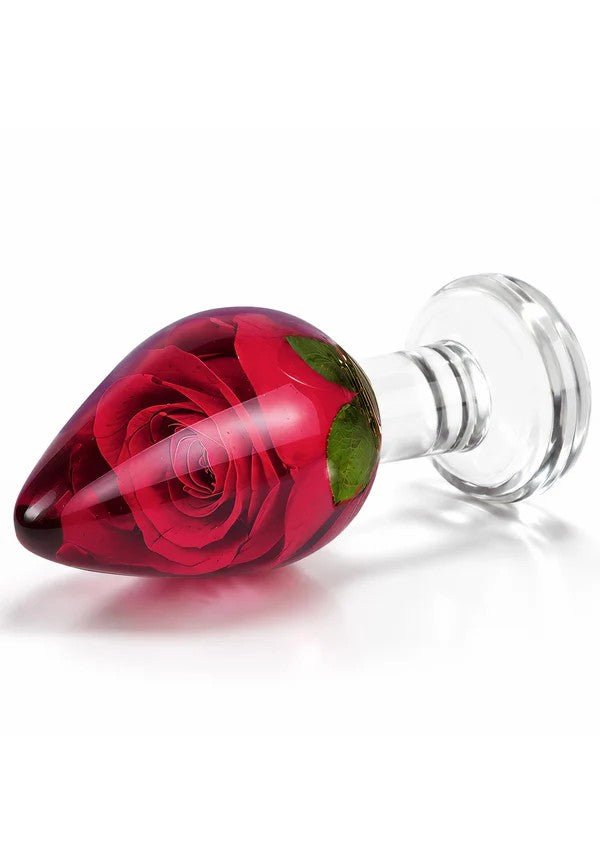 Bloomé Rosebud Buttplug Medium – Echte Rode Roos 9 cm - Buttplug van epoxyhars - SM-speeltjes