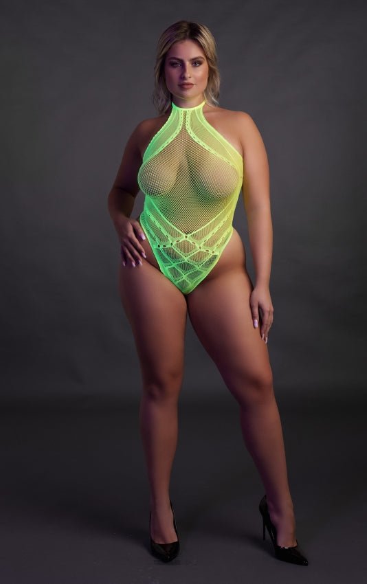 Body with Halter Neck - Neon Green OS en QS - SM - speeltjes