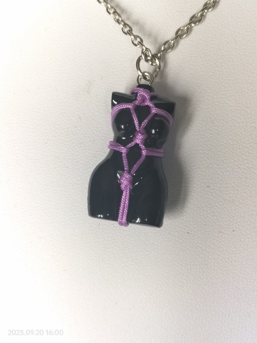 Bondage halsketting paars touw - SM - speeltjes