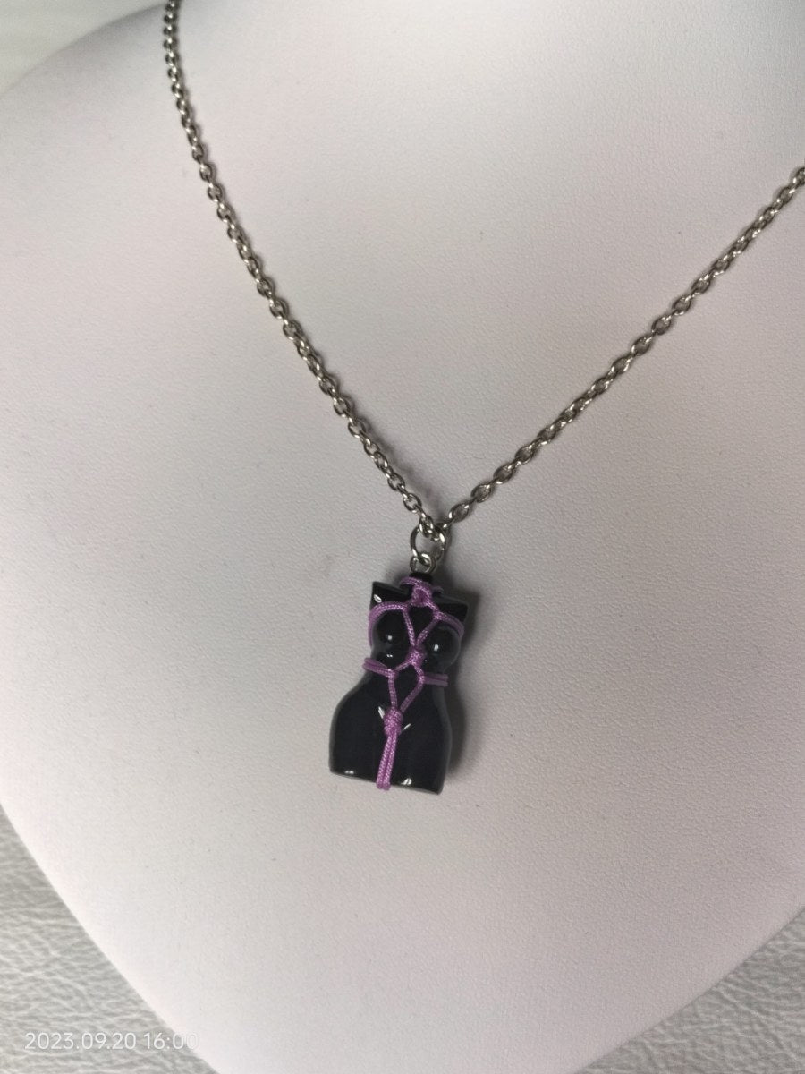 Bondage halsketting paars touw - SM - speeltjes