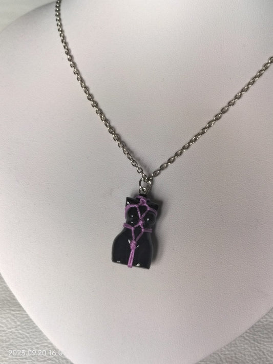 Bondage halsketting paars touw - SM - speeltjes