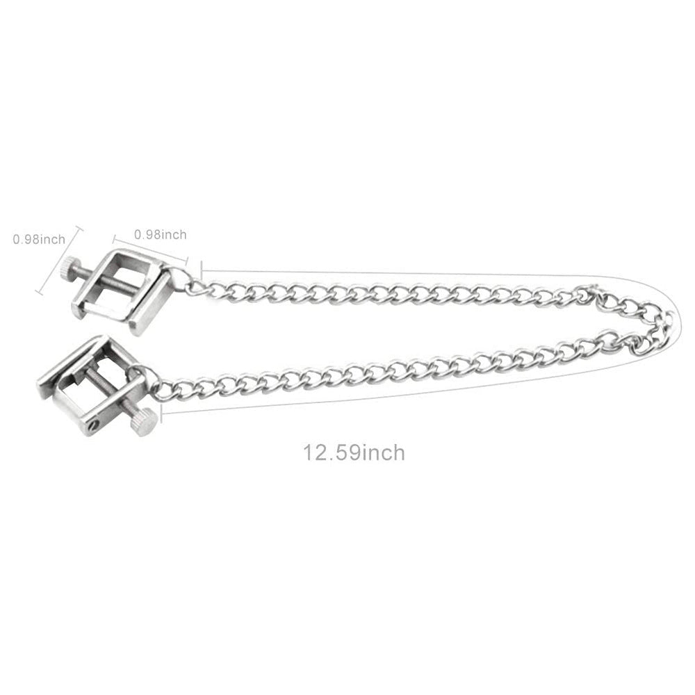 C - Tepelklemmen met Schroefjes en Ketting - Verstelbaar Metaal - Tepelklemmen - SM - speeltjes