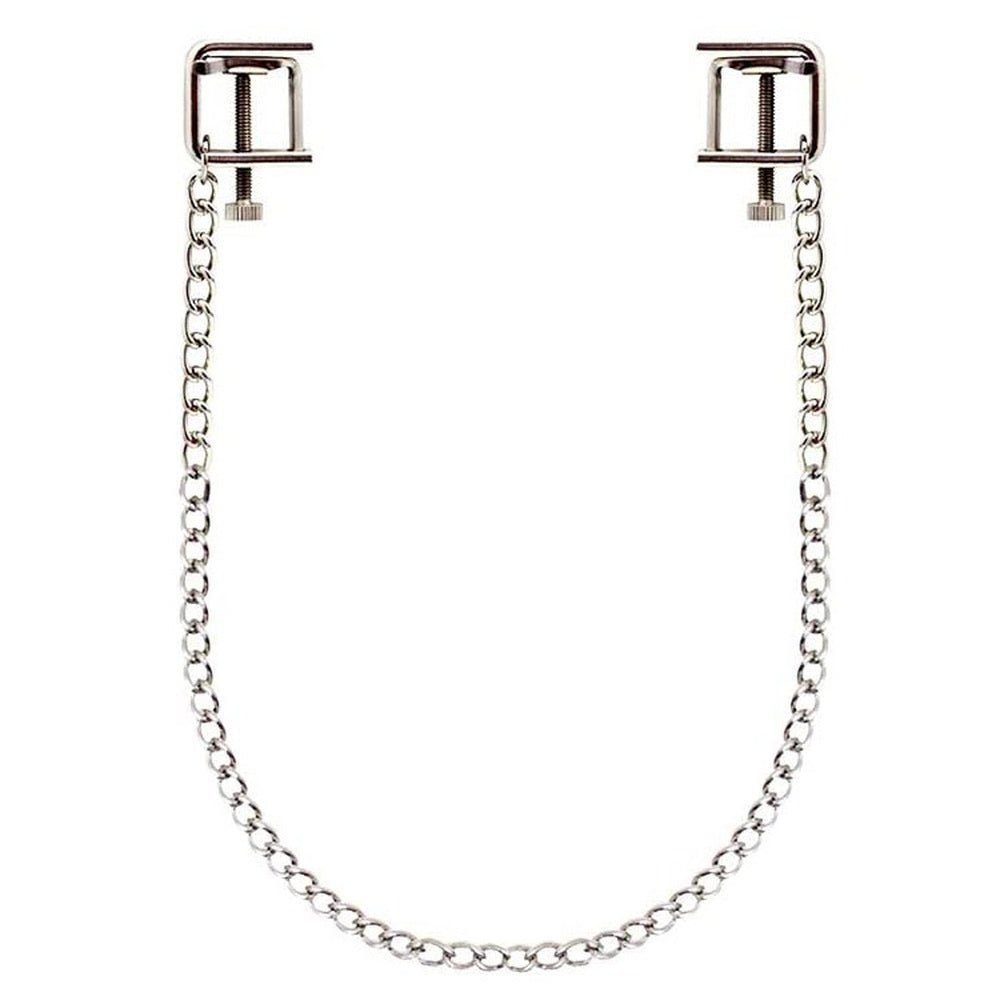 C - Tepelklemmen met Schroefjes en Ketting - Verstelbaar Metaal - Tepelklemmen - SM - speeltjes