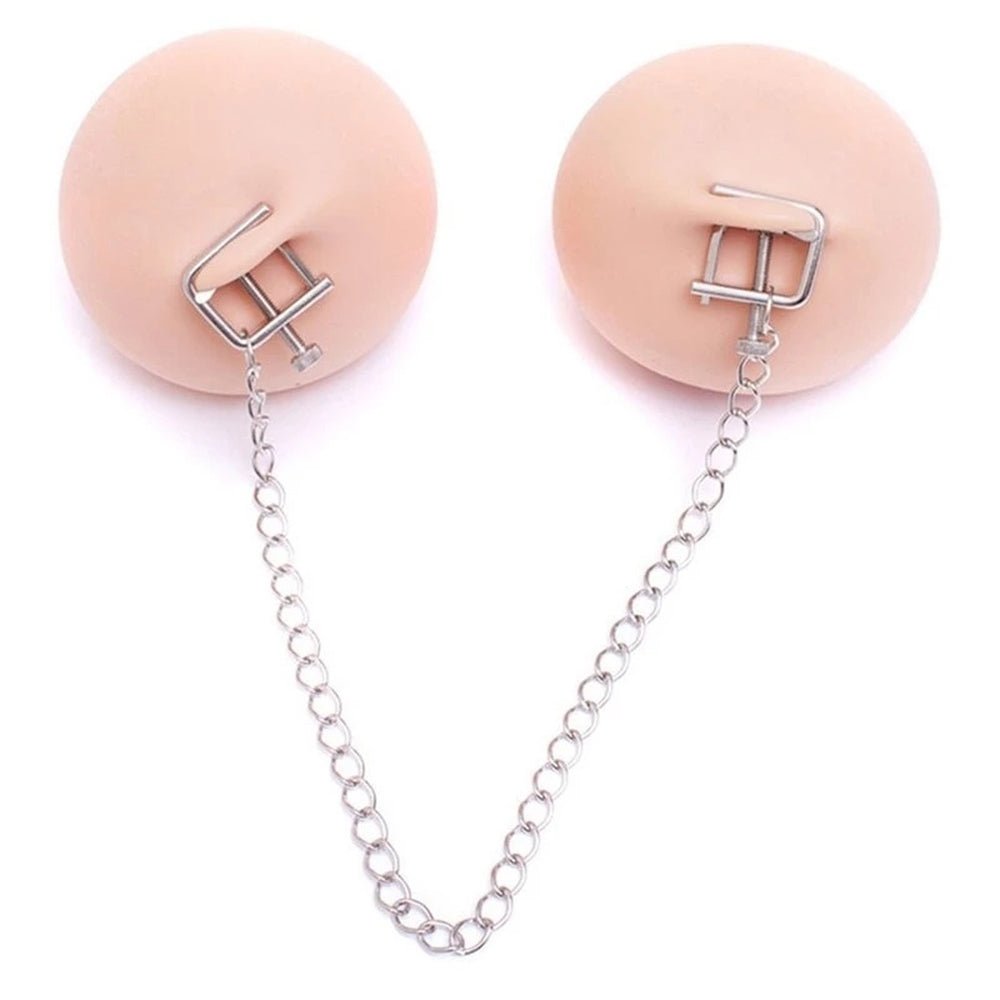 C - Tepelklemmen met Schroefjes en Ketting - Verstelbaar Metaal - Tepelklemmen - SM - speeltjes