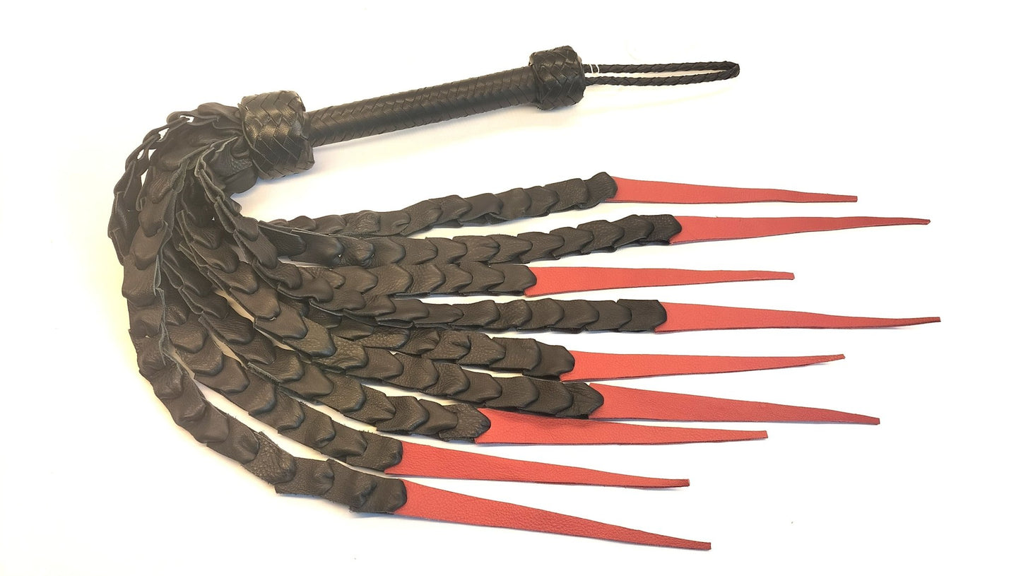 Chain Tails Gesel 75cm - Impact Play Zweep BDSM Toy Zwart Rood - BDSM - SM - speeltjes