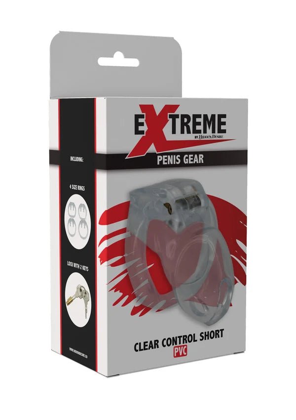 Clear Control Cock Cage Short – Transparante Acryl Kuisheidskooi - Acryl kuisheidskooi - SM-speeltjes