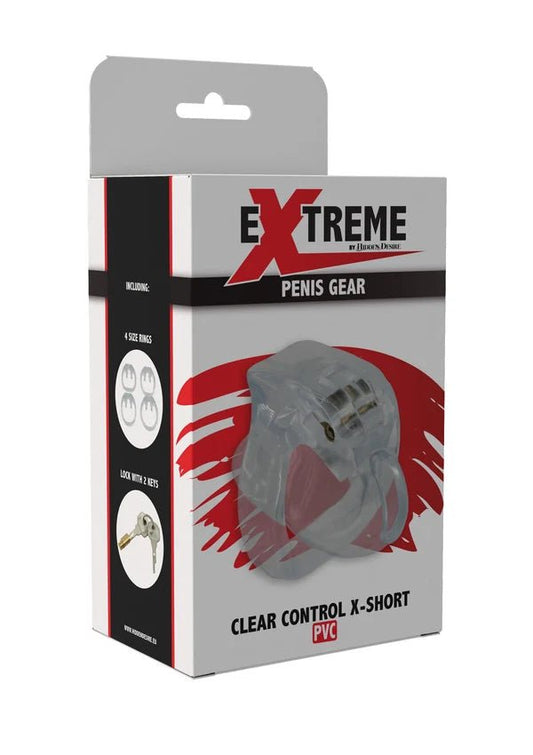Clear Control Cock Cage X-Short – Transparante Acryl Kuisheidskooi - Acryl kuisheidskooi - SM-speeltjes