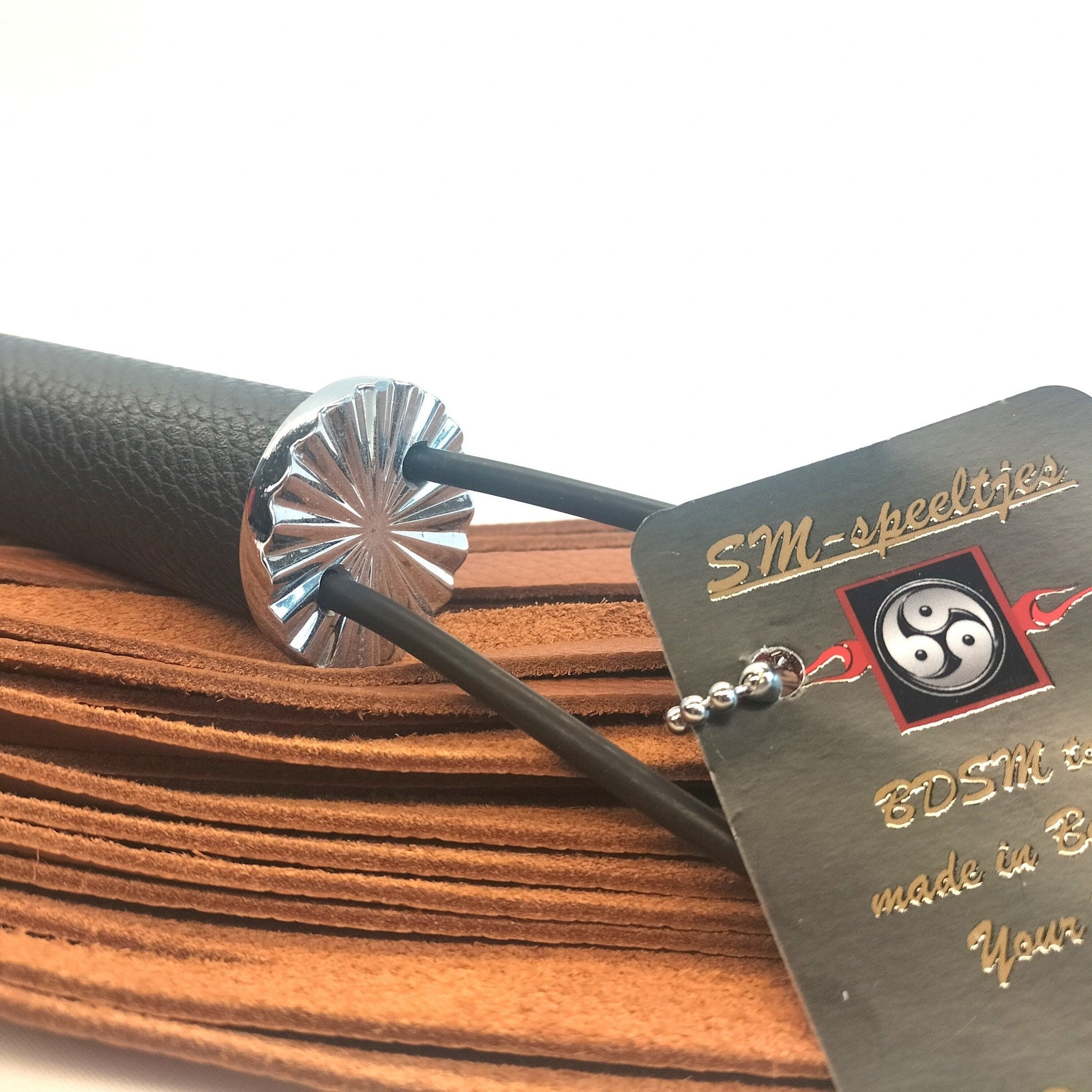 Cognac Leren Flogger 500g - 36 Falls 50cm 2mm Dik Handgemaakt België - Impact Play - SM - speeltjes