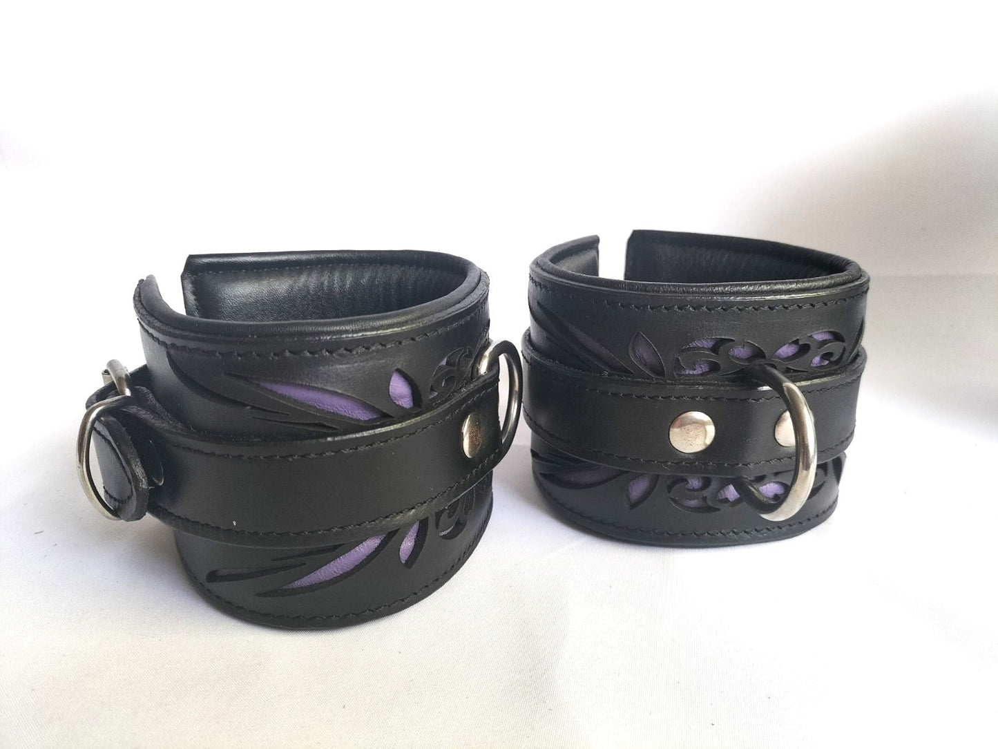 Collars en/of boeienset los verkrijgbaar zwart/paars (diverse maten) - SM - speeltjes