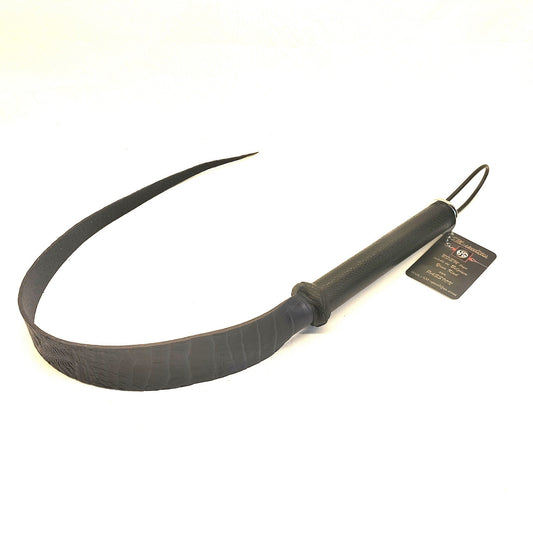 Devil's Tail Smal Blauw Crocoprint Tuigleer 84cm - Handgemaakt Impact Play Zweep - Impact Play - SM - speeltjes