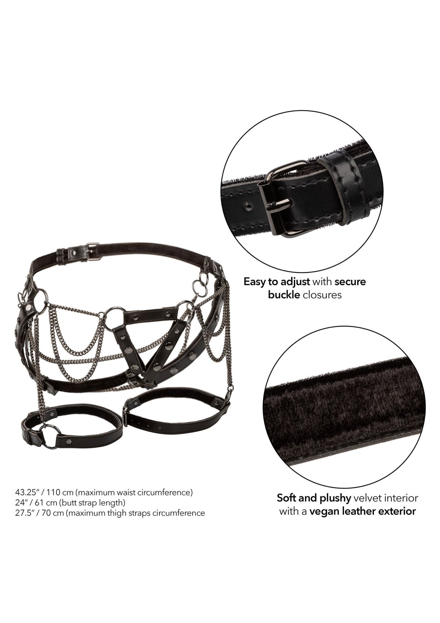 Dijbeenharnas met Kettingen - Dames Body Harnas Grote Maten M - 3XL - Kleding - SM - speeltjes