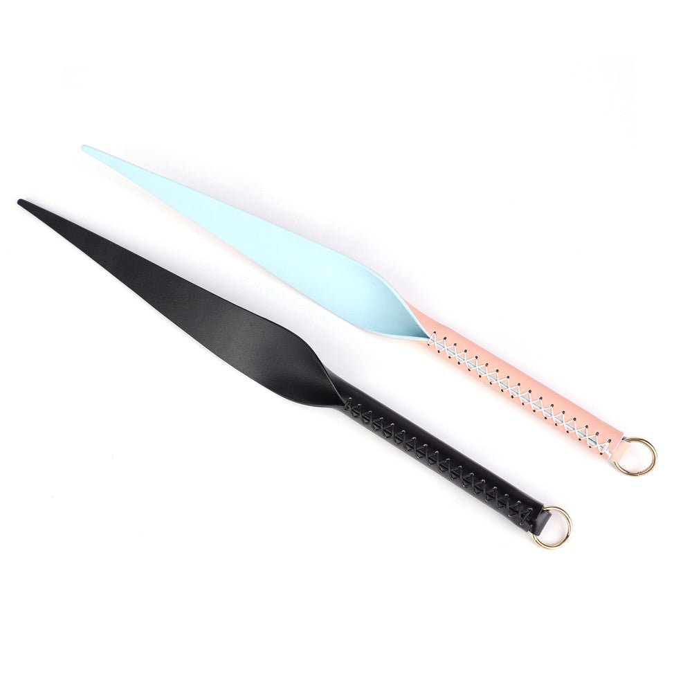 Dik kunstleder devils tail in roze/blauw - SM - speeltjes