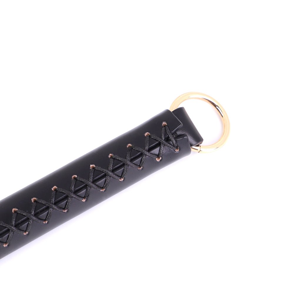 Dik kunstleder devils tail in roze/blauw - SM - speeltjes