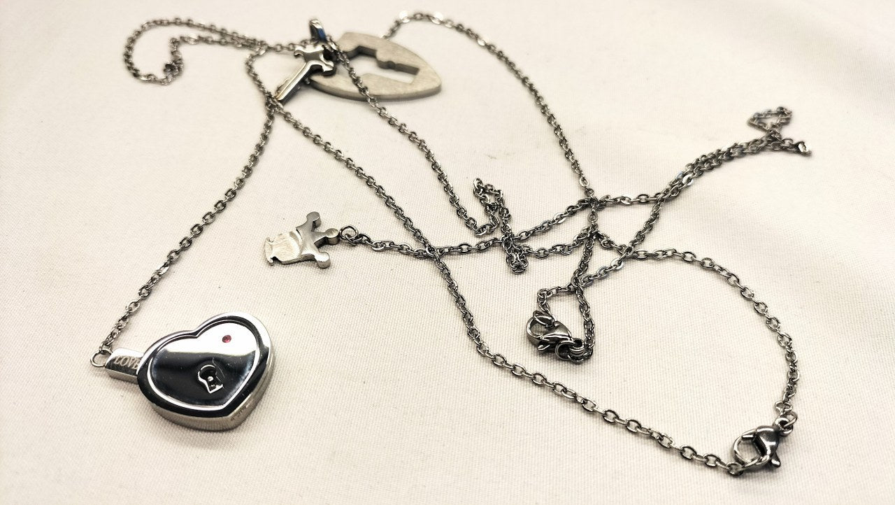 D/s Halskettingen Set voor Koppel - Hart en Sleutel - Halsketting - SM - speeltjes