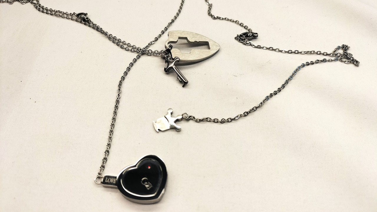 D/s Halskettingen Set voor Koppel - Hart en Sleutel - Halsketting - SM - speeltjes