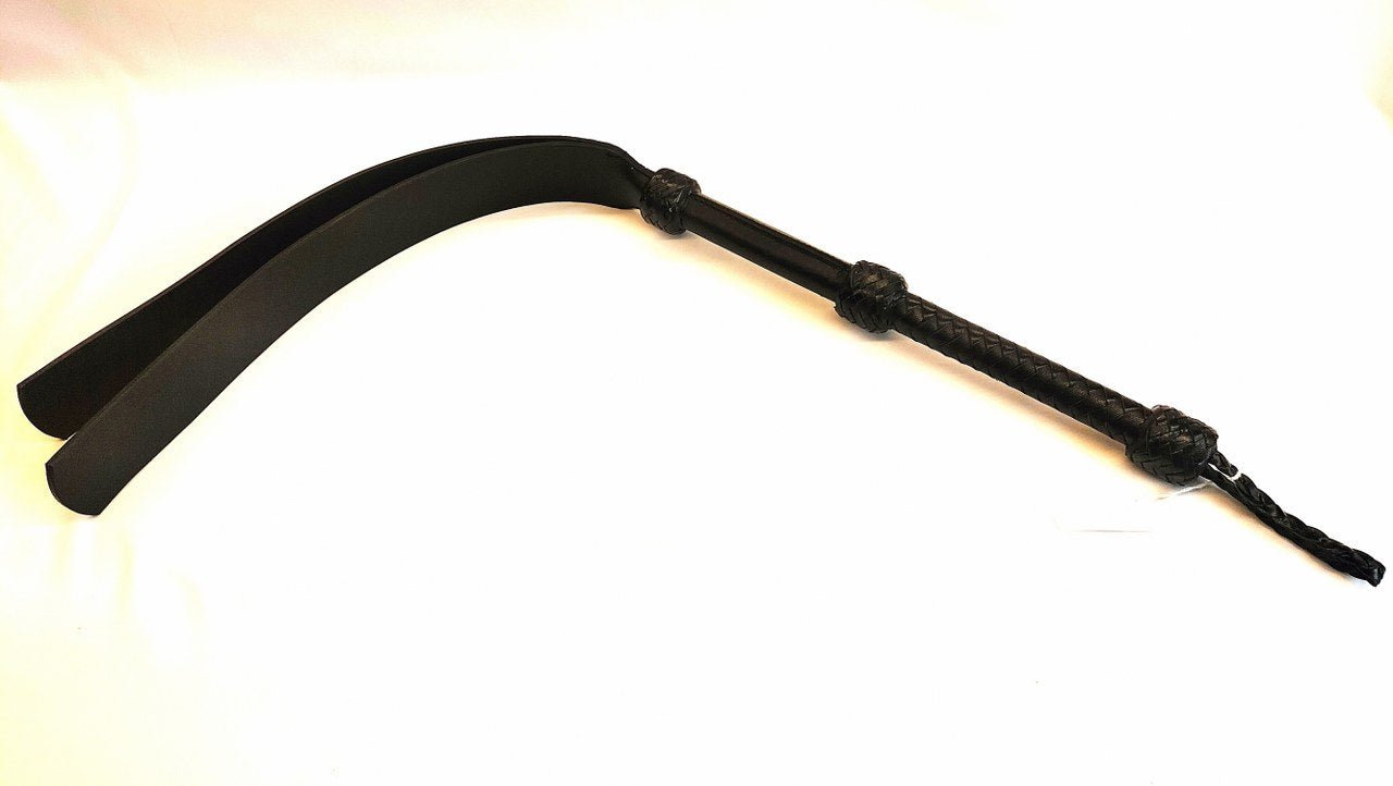 Dubbele Lederen Flap 78cm - Brede Paddle met Twee Flappen voor Impact Play - BDSM - SM - speeltjes