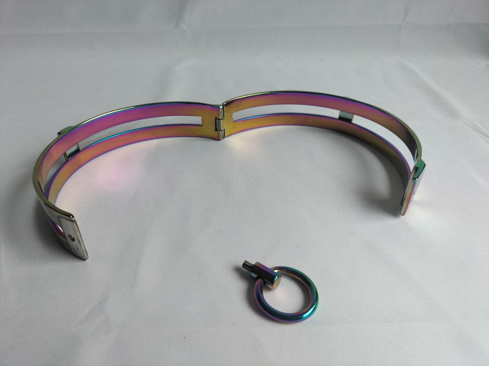 Dubbele RVS multicolor collar (diverse maten) - SM - speeltjes