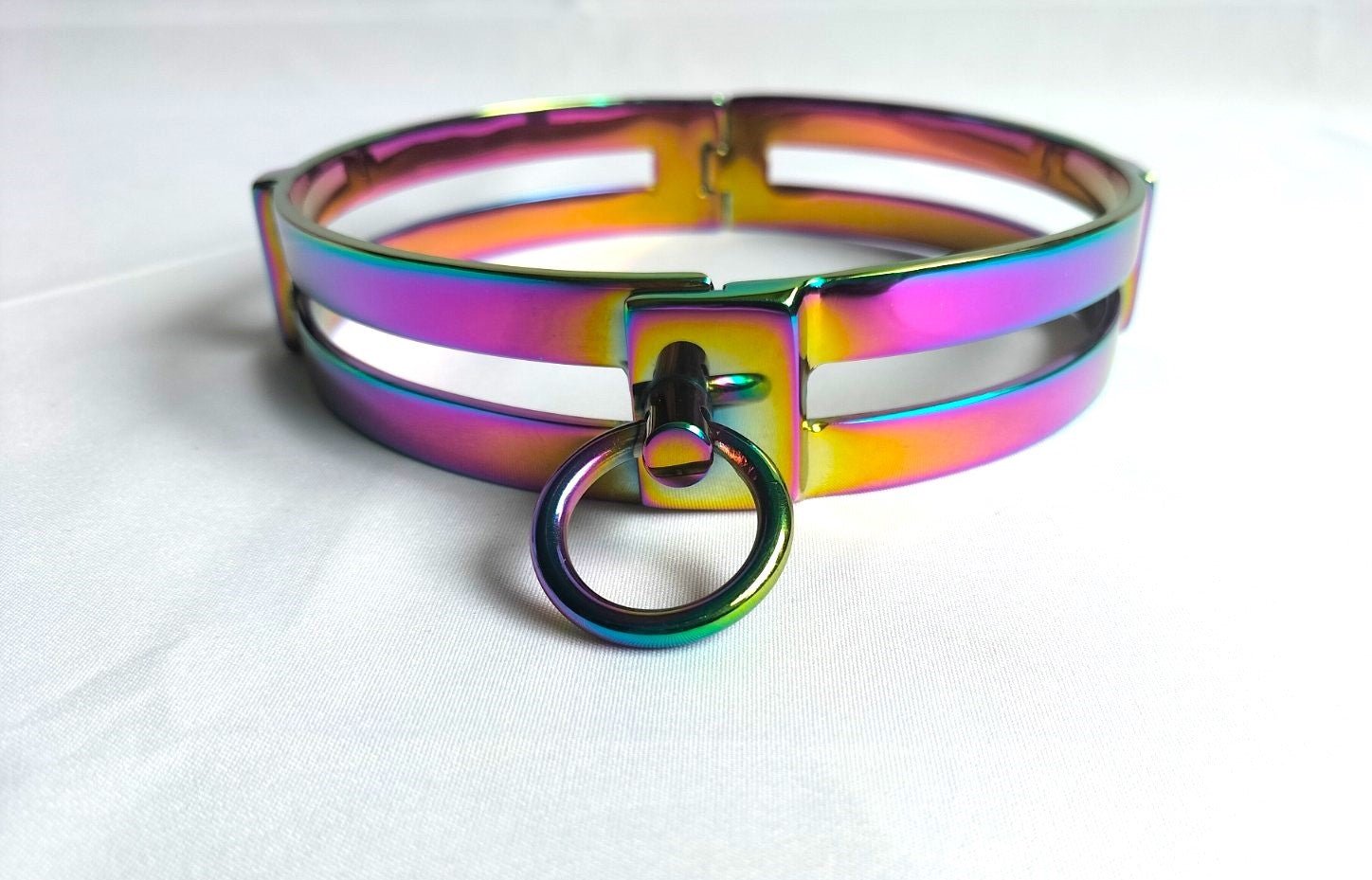 Dubbele RVS multicolor collar (diverse maten) - SM - speeltjes