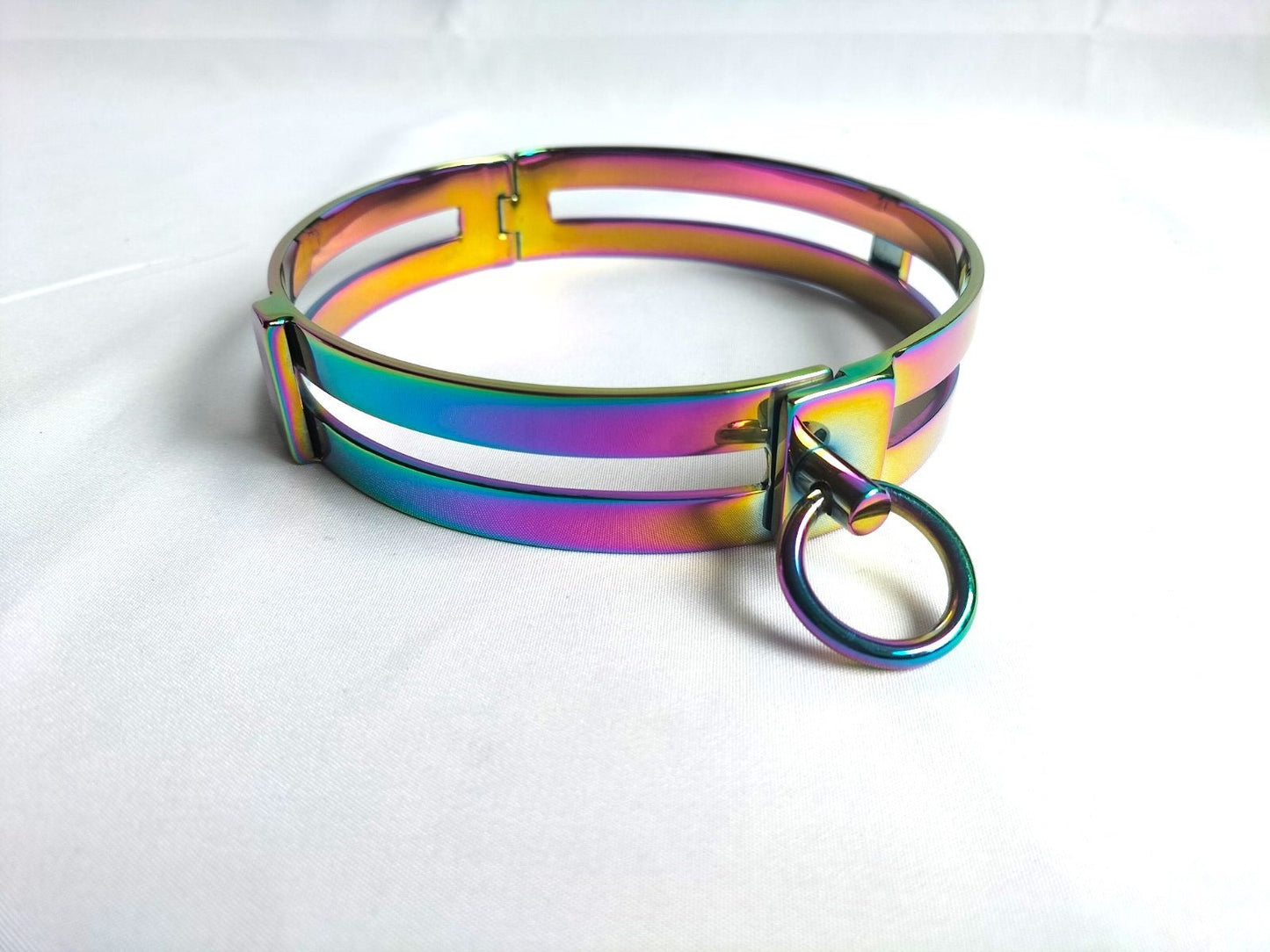 Dubbele RVS multicolor collar (diverse maten) - SM - speeltjes