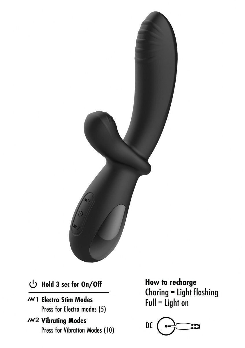 E-Stim G-Spot Vibrator - Oplaadbare Siliconen Electro & Vibratie Stimulator - Rabbit Vibrator - SM-speeltjes