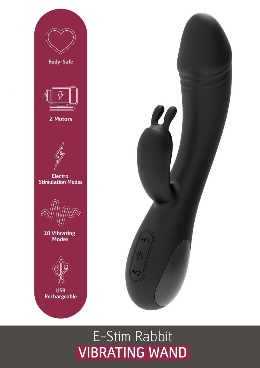E-Stim Rabbit Vibrator - Oplaadbare Siliconen Electro & Vibratie Stimulator - Rabbit Vibrator - SM-speeltjes
